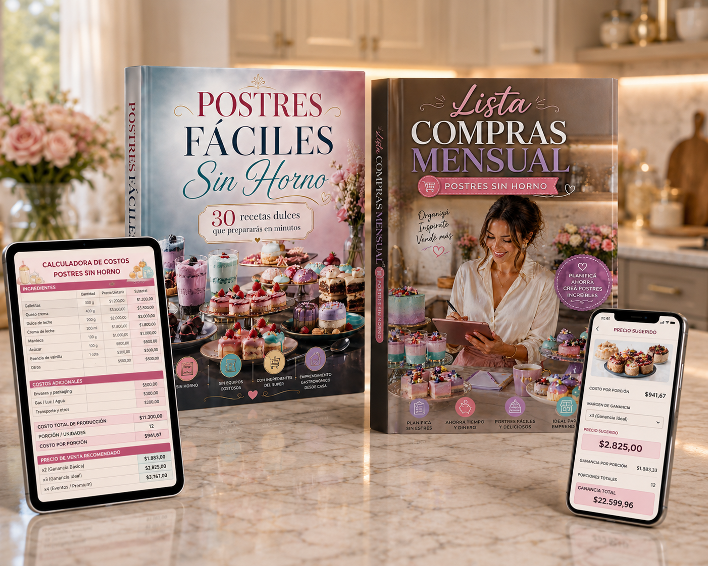 Emprendé con Postres Fáciles sin Horno + 3 Bonos de regalo
